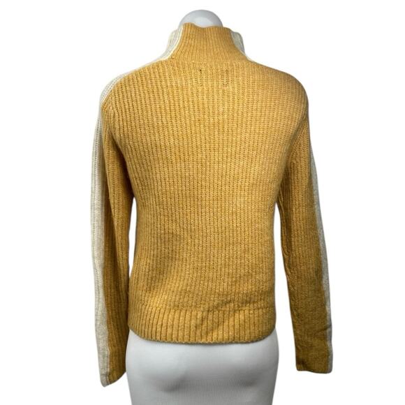 Abercrombie & Fitch Yellow Cream Long Sleeve Turtleneck Sweater Top Size XS - Picture 3 of 5